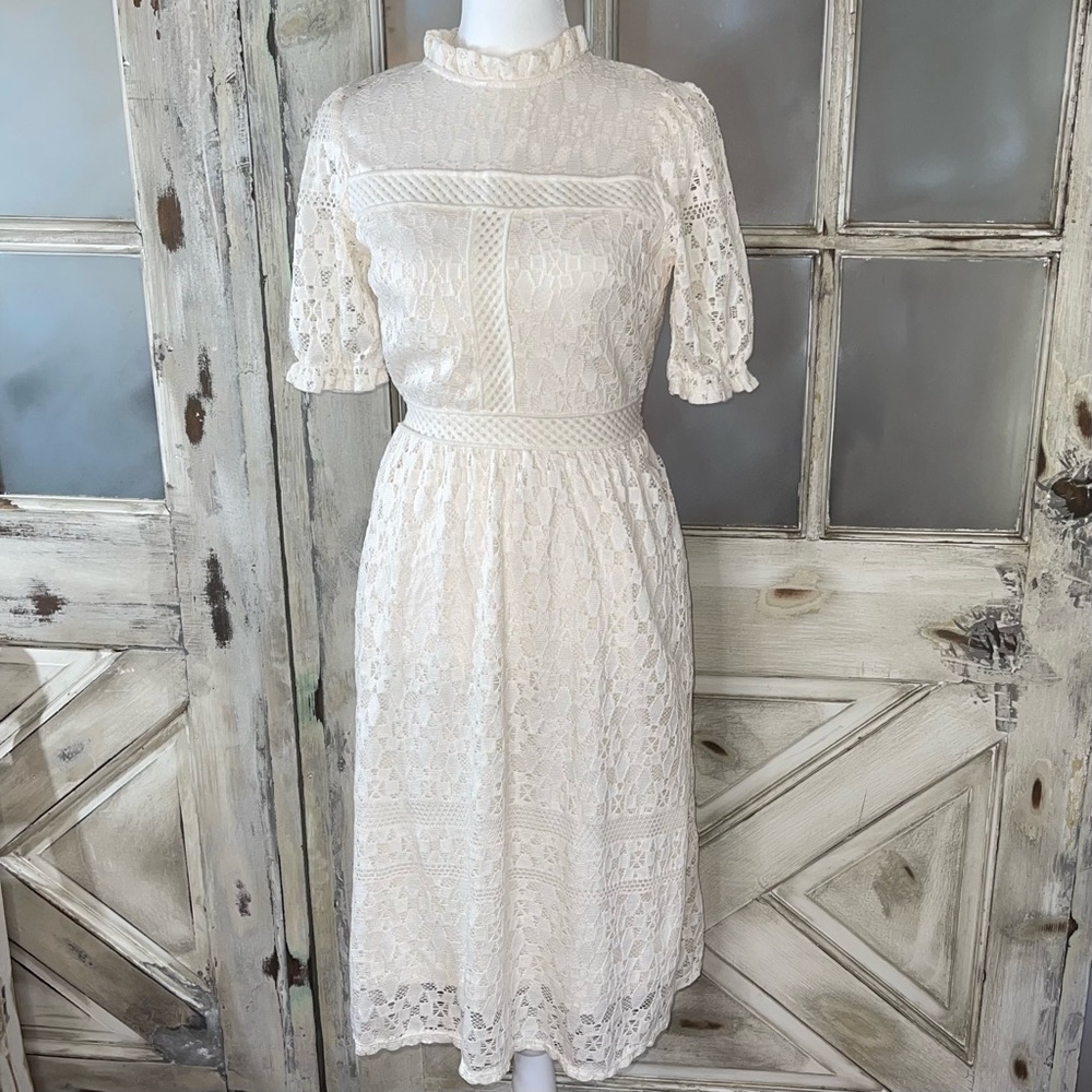Manteau Los Angeles lace dress size small off white boho cowgirl